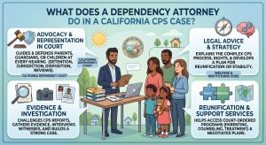 CPS Lawyers | ALL Trial Lawyers | What Does a Dependency Attorney Do in a California CPS Case? What Does a Dependency Attorney Do in a California CPS Case? Top CPS Lawyer